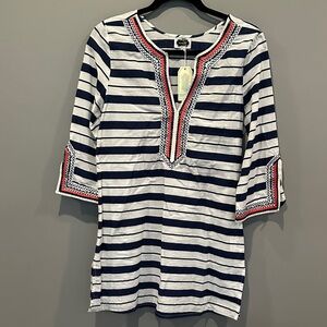 Mud Pie Navy and White Striped Tunic